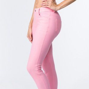 Yelete Pink Cotton-Blend 5-Pocket Skinny Jeggings XL Skinny Pants NWT
